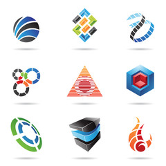Various colorful abstract icons, Set 11