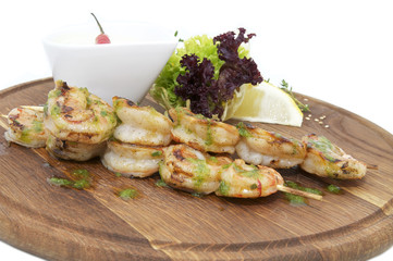 креветки гриль