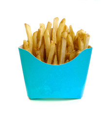 French fry in blue box
