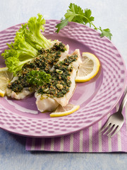 cod fillet with parsley anchovy and capers