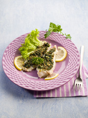 cod fillet with parsley anchovy and capers
