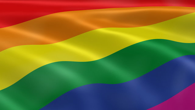 Gay pride flag in the wind