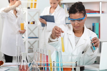medical worker making tests in a laboratory
