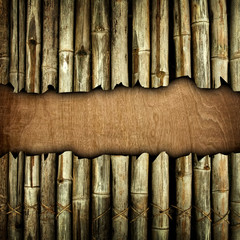 wood board with bamboo frame