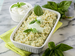risotto with yogurt and basil healthy food