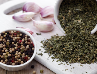 Spices and garlic