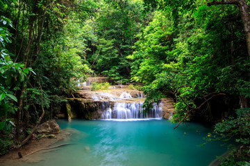Fototapeta premium Erawan waterfall in Kanchanaburi, Thailand