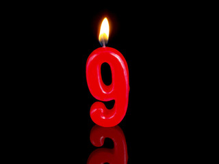 Birthday-anniversary candles showing Nr. 9