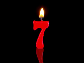 Birthday-anniversary candles showing Nr. 7
