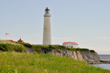 Fototapeta na wymiar Cap des Rosiers Lighthouse, Quebec, Canada