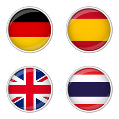 Button Sammlung - Deutschland, Spanien, Großbritannien, Thailand