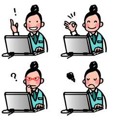 女性とパソコン