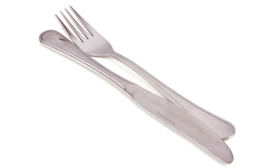 Silver fork and knife