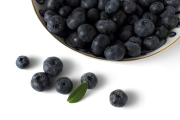 blueberries on porcelain plate