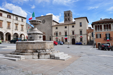 Italy. Lazio. Piazza del Popolo di Cittaducale - obrazy, fototapety, plakaty