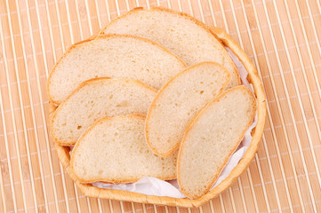 Slices of bread in a basket