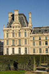 Fototapeta na wymiar Beautiful view of Louvre palace, Tuileries garden side, Paris, F