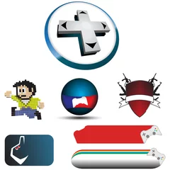 Abwaschbare Fototapete Pixel Logo-Videospiel