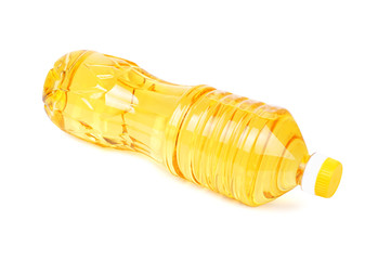 Oil in a bottle isolated on a white background