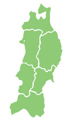 東北地方の地図