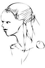 the portrait of girl of blonde in a profile