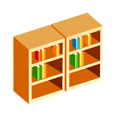 vector icon bookshelf