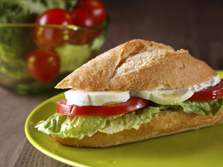 Vegetable sandwich. Bocadillo vegetal.