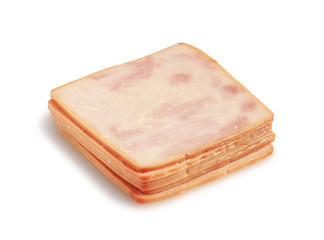 Smoked ham isolated on white background