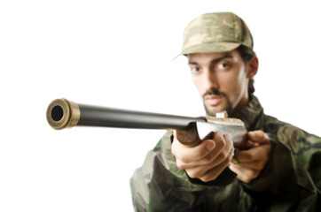 Soldier isolated on the white