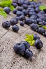 Fresh blueberries on wooden table