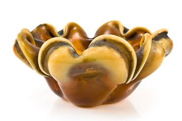 Old dirty ceramic ashtray