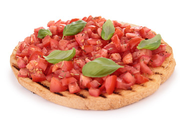bruschetta, bread with tomato and basil