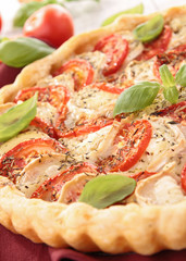 tomato, cheese and basil tart