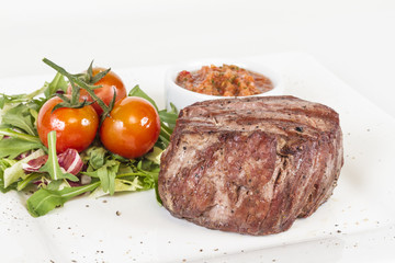 Grilled Beef Steak Isolated On a White Background