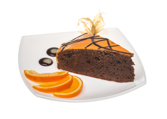 Slice of chocolate cake