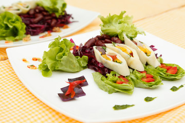 summer salad with calamari