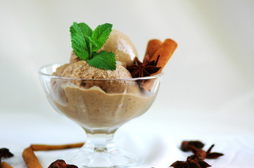 Homemade banana carob ice cream