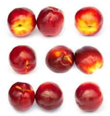 set of peaches on white