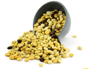 fresh coffee grains in cup  before roasted.