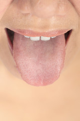 Obraz premium Woman Tongue