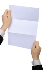 Obraz premium Woman Hold Blank Paper