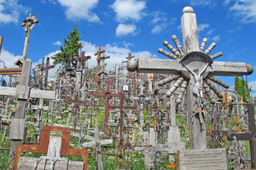 sad Hill of crosses with thousands of crucifixes in Lithuania