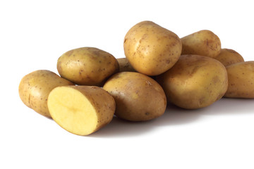 kilogram of potatoes isolated on white