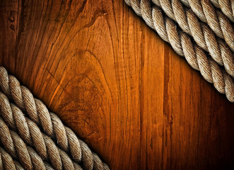wood board with rope