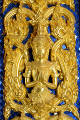 Thai molding art on the wall