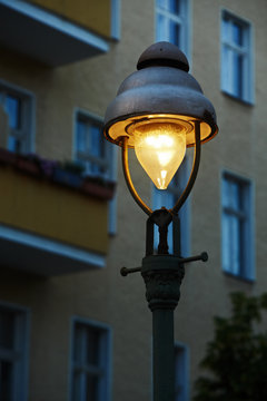 gas-powered street light in Berlin