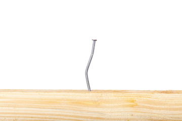 Wooden board with nails