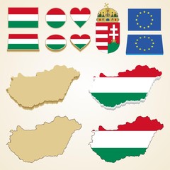 Hungary Map, Vector 3D pack