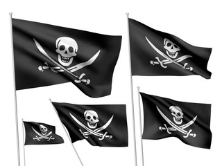 Jolly Roger vector flags (Calico Jack Rackham)
