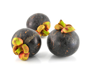 fresh mangosteen on a white background